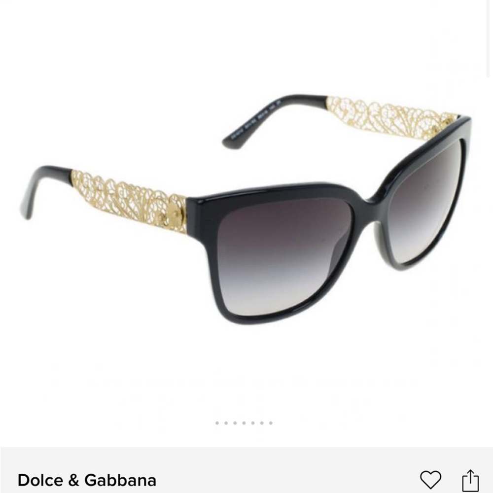 Dolce & Gabbana Sunglasses with Black Frame and Gold Detailing